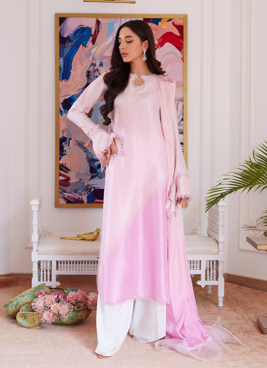 Farah Talib Aziz | Luna Eid Collection 24 | RELLIA BABY PINK -  Farah Talib Aziz Luxury - Original Designer Dress - House of Maryam