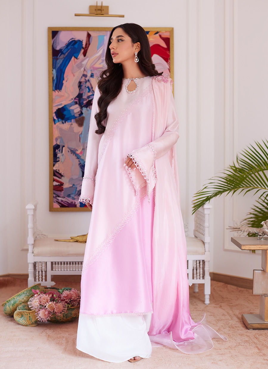 Farah Talib Aziz | Luna Eid Collection 24 | RELLIA BABY PINK -  Farah Talib Aziz Luxury - Original Designer Dress - House of Maryam