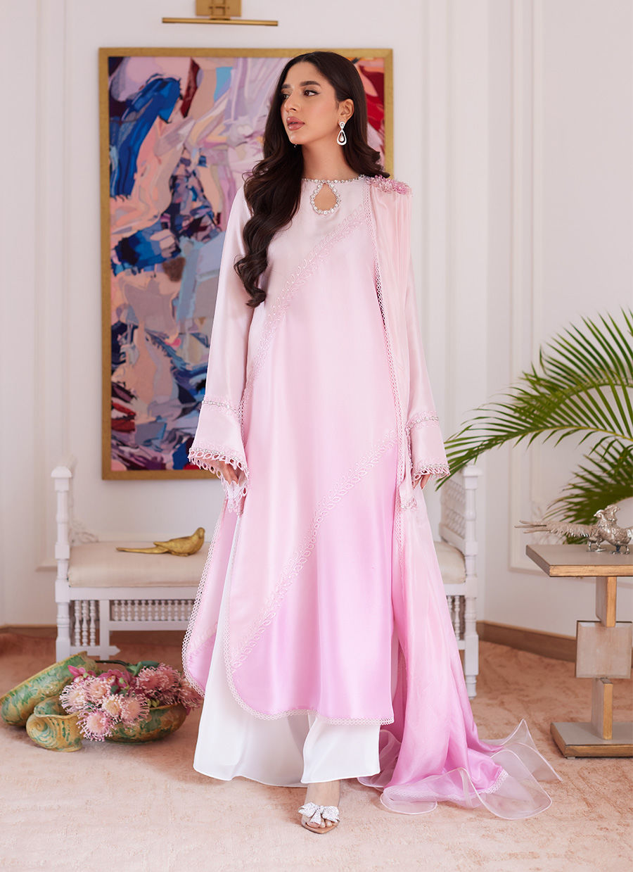 Farah Talib Aziz | Luna Eid Collection 24 | RELLIA BABY PINK -  Farah Talib Aziz Luxury - Original Designer Dress - House of Maryam