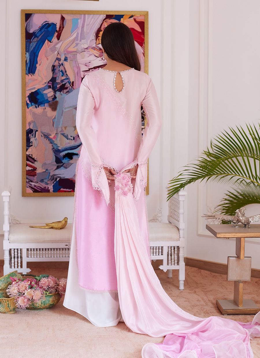 Farah Talib Aziz | Luna Eid Collection 24 | RELLIA BABY PINK -  Farah Talib Aziz Luxury - Original Designer Dress - House of Maryam