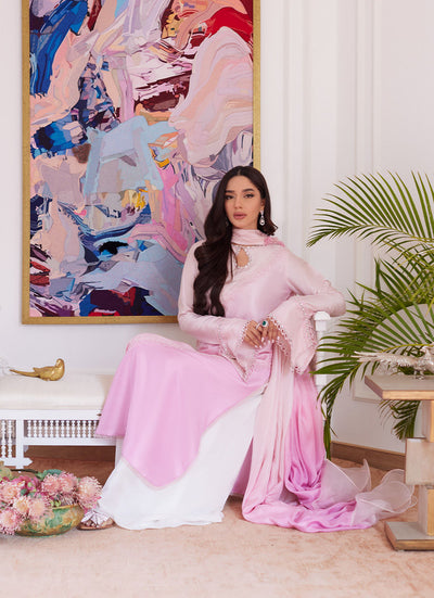 Farah Talib Aziz | Luna Eid Collection 24 | RELLIA BABY PINK -  Farah Talib Aziz Luxury - Original Designer Dress - House of Maryam