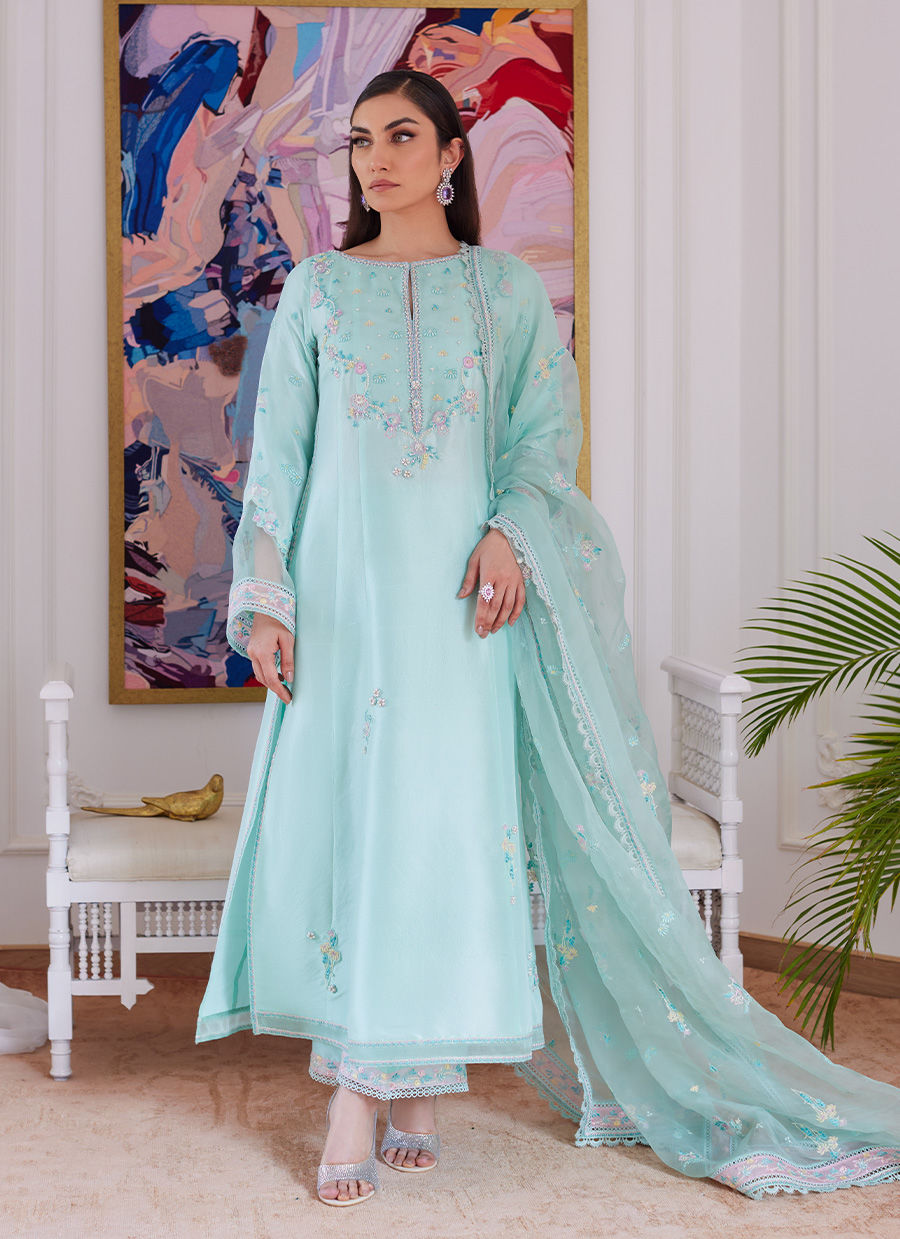 Farah Talib Aziz | Luna Eid Collection 24 | AURELLA MINT by Designer Farah Talib Aziz - House of Maryam - Pakistani Designer Ethnic Wear in {{ shop.shopifyCountryName }}