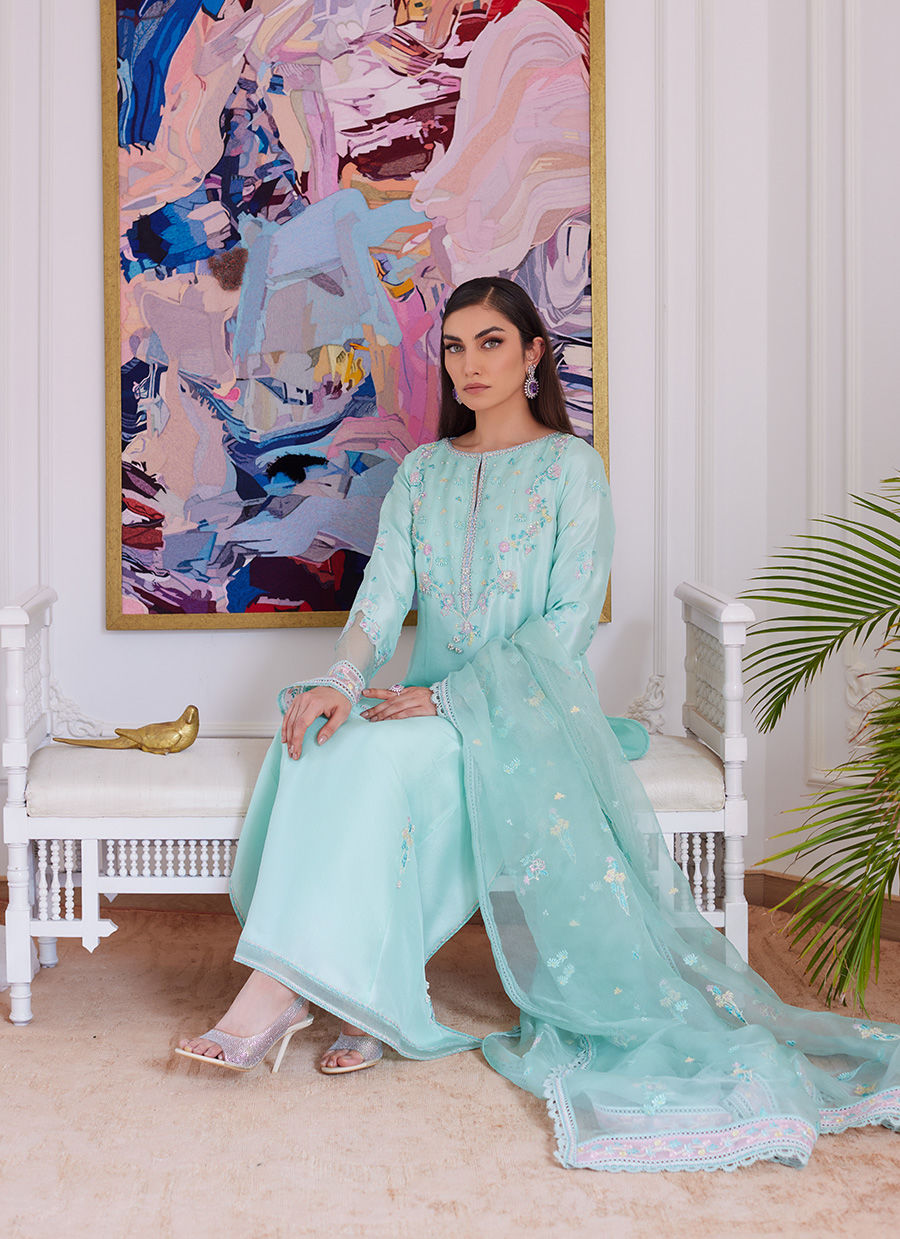 Farah Talib Aziz | Luna Eid Collection 24 | AURELLA MINT by Farah Talib Aziz - House of Maryam