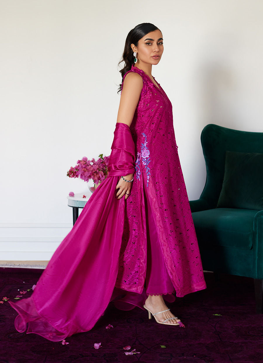 Farah Talib Aziz | Luna Eid Collection 24 | CLARIENE HOT PINK by Designer Farah Talib Aziz - House of Maryam - Pakistani Designer Ethnic Wear in {{ shop.shopifyCountryName }}