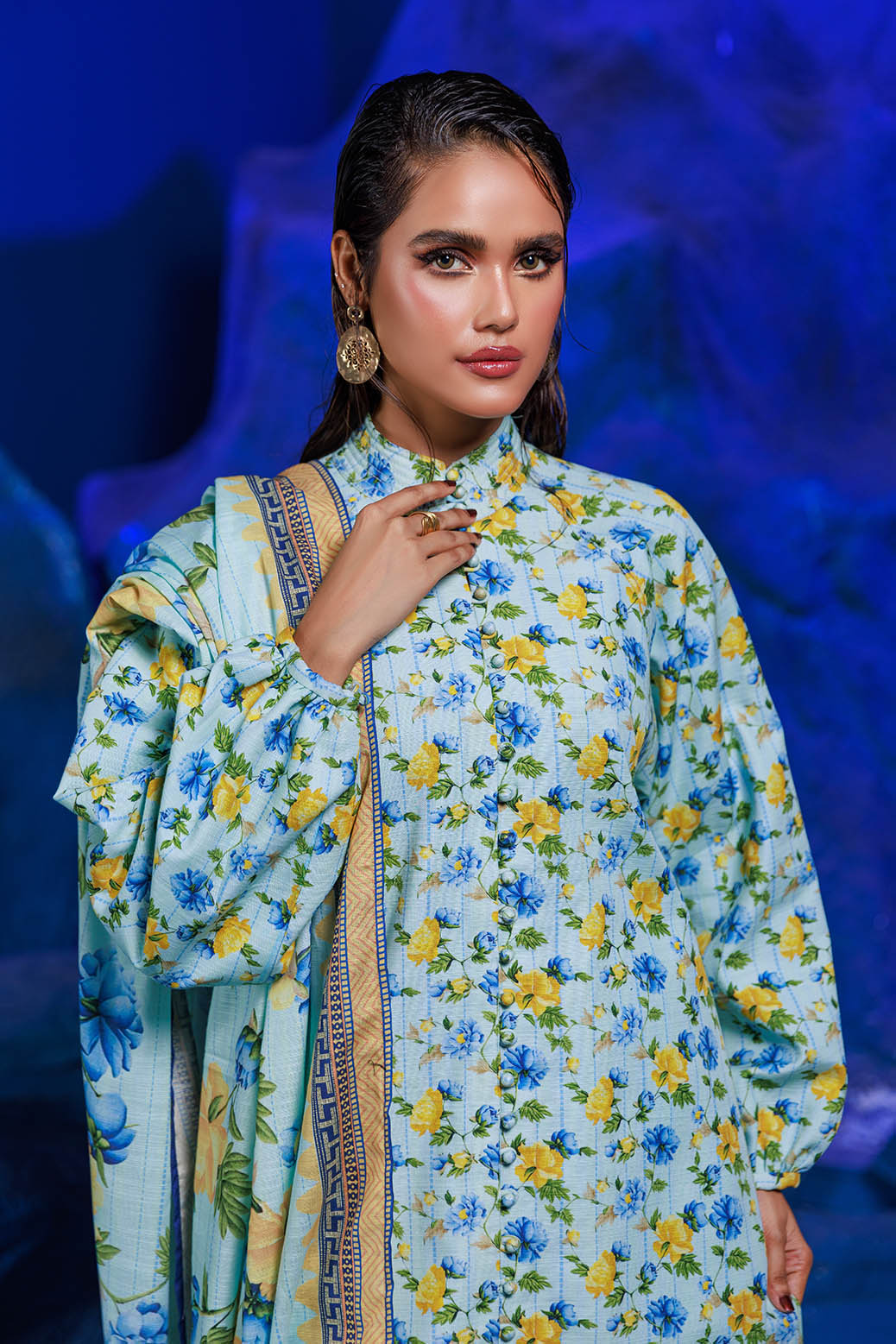 Bonanza Satrangi | Salt Water 3 Pc (1W24P3P301) -  Bonanza Satrangi Unstitched - Original Designer Dress - House of Maryam