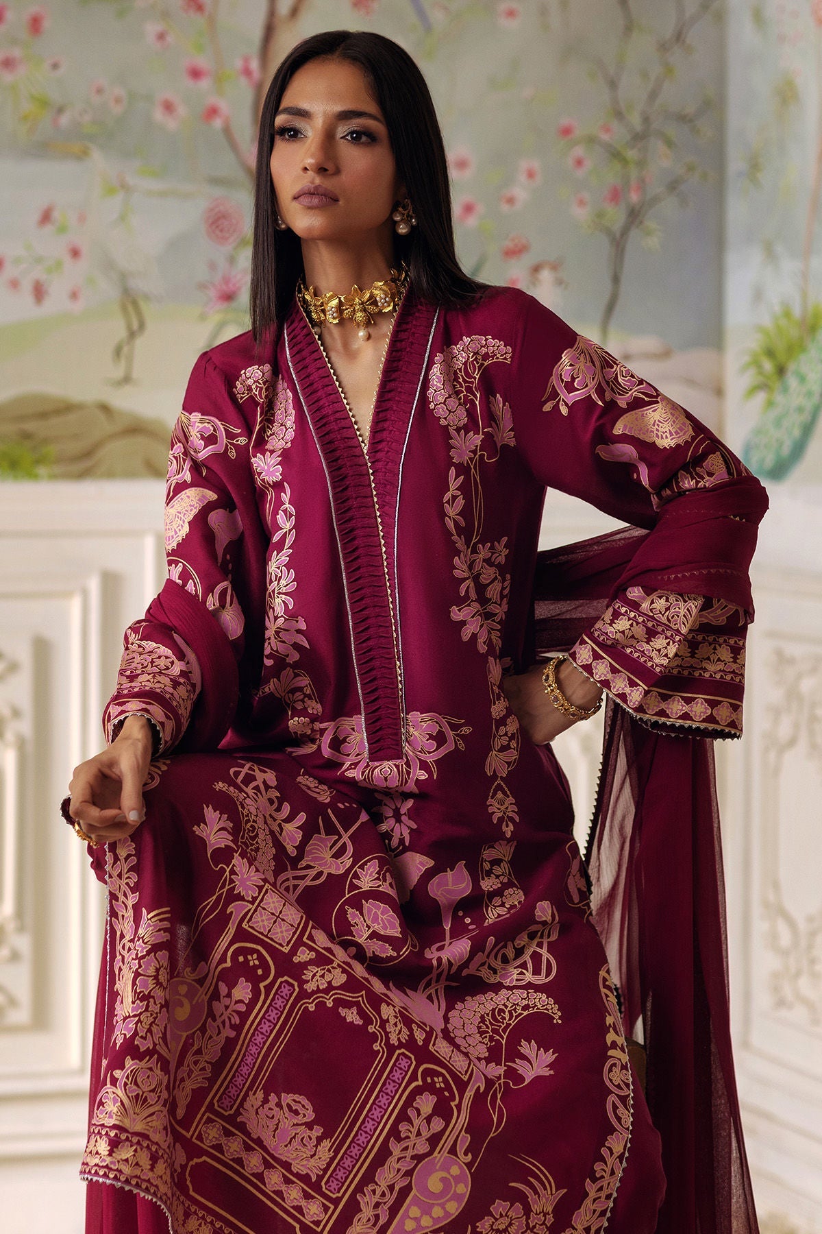 Annus Abrar | Elemental Festive | Renali (Shirt, Pants and Dupatta), image 4