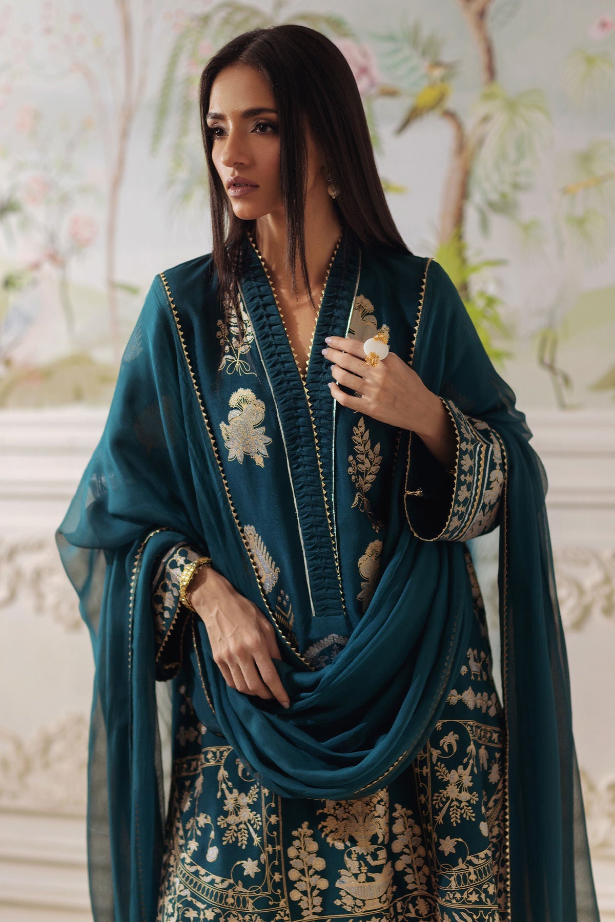 Annus Abrar | Elemental Festive | Qirat (Shirt, Pants and Dupatta), image 4