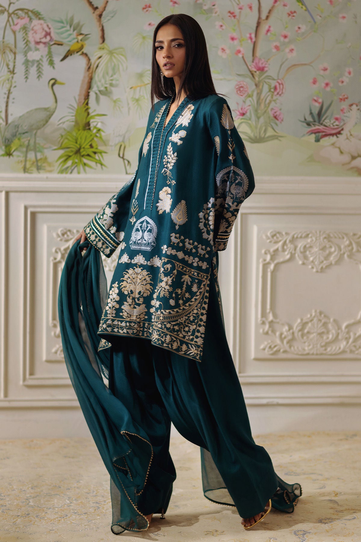 Annus Abrar | Elemental Festive | Qirat (Shirt, Pants and Dupatta), image 2