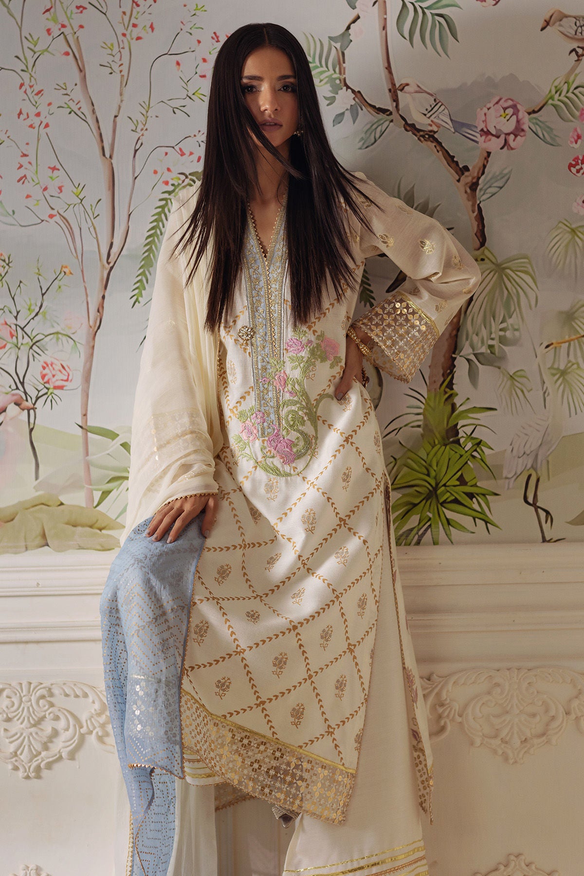 Annus Abrar | Elemental Festive | Fasila (Shirt, Pants and Dupatta), image 4