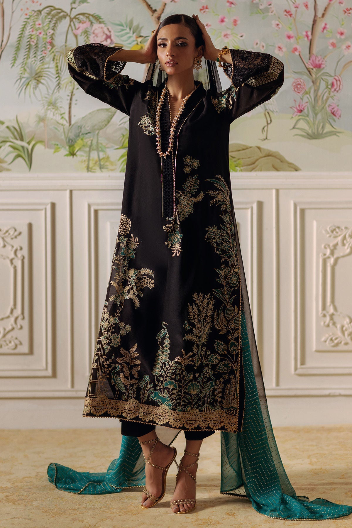 Annus Abrar | Elemental Festive | Renaab (Shirt, Pants and Dupatta)-3