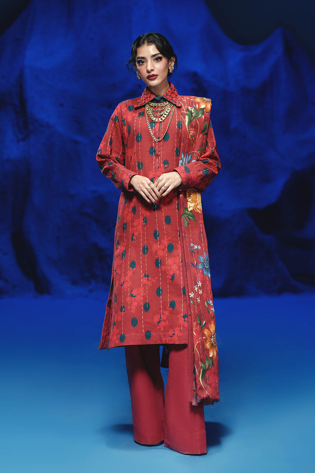 Bonanza Satrangi | Winery 3 Pc (1W24P3P311) -  Bonanza Satrangi Unstitched - Original Designer Dress - House of Maryam