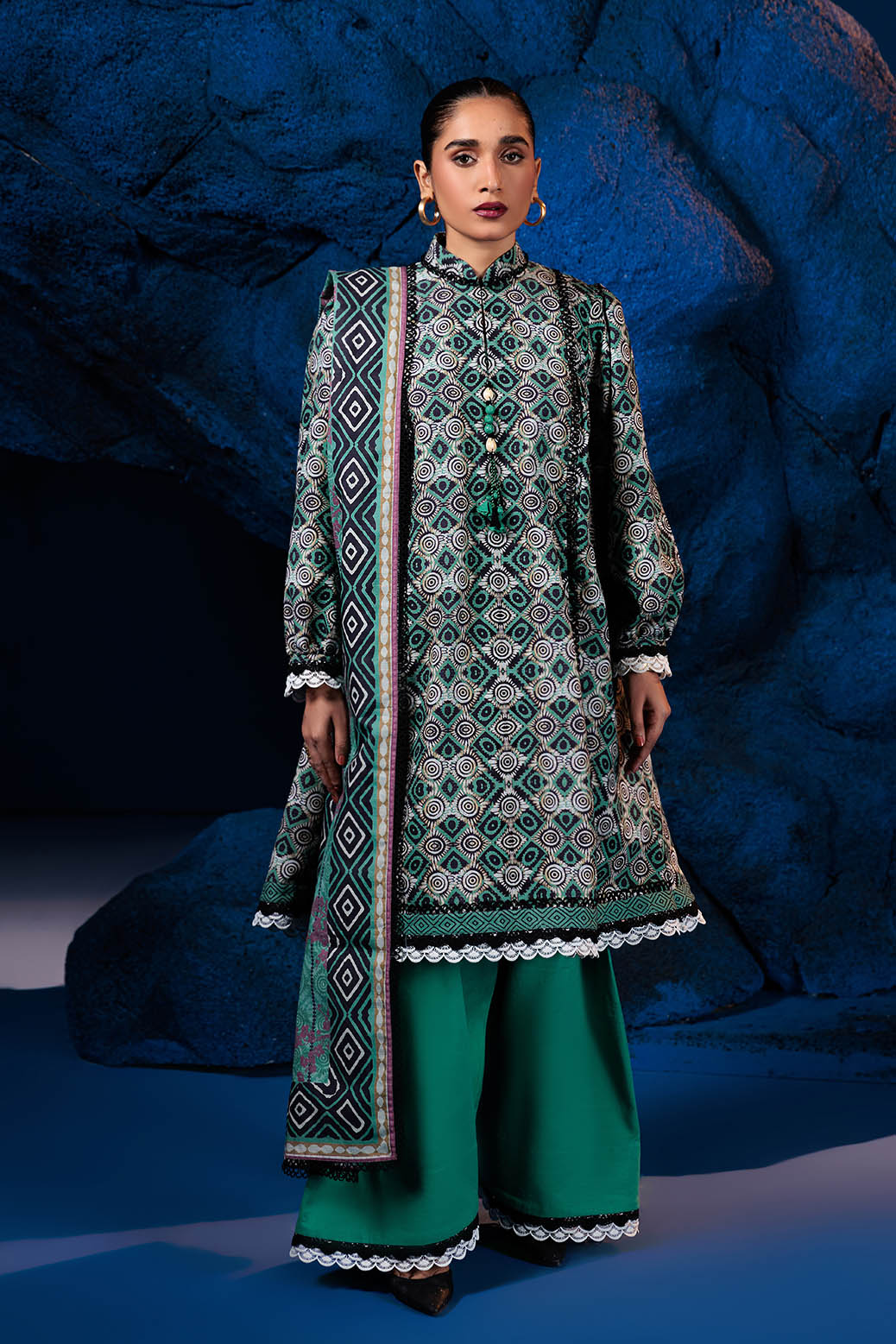 Bonanza Satrangi | Bayberry 3 Pc (1W24P3P181) -  Bonanza Satrangi Unstitched - Original Designer Dress - House of Maryam