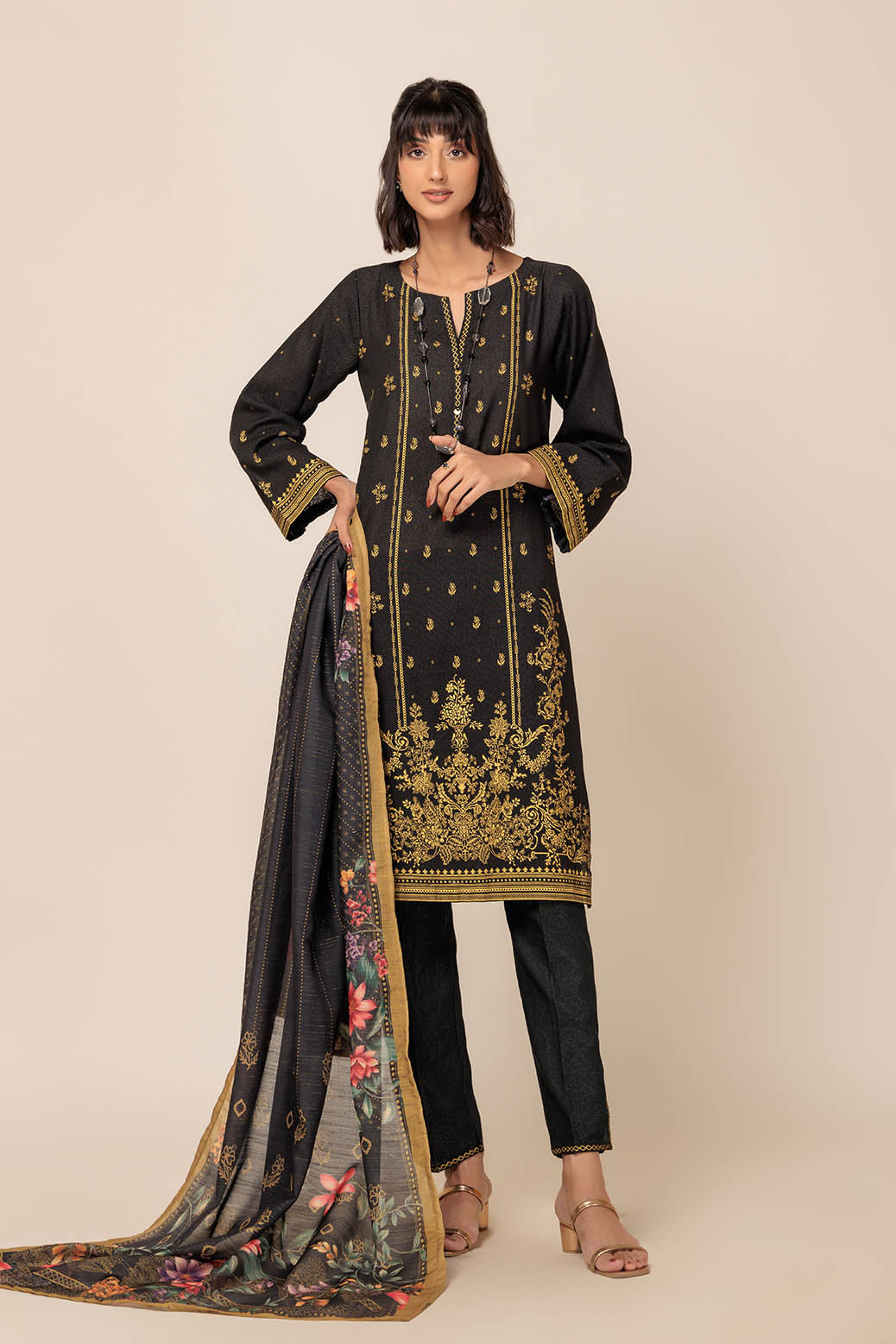 Bonanza Satrangi | Fragile Sprout 3 Pc (W23S63P12) -  Bonanza Satrangi Unstitched - Original Designer Dress - House of Maryam