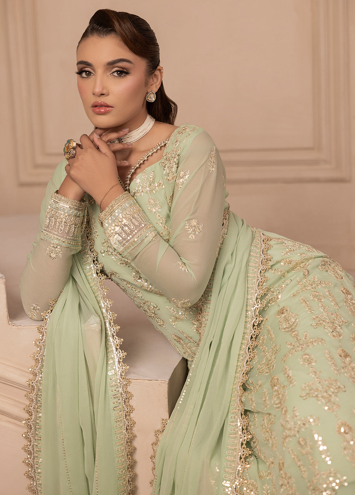 Sahane | Elyssa Festive Chiffon | CT-19004 Emera - ELYSSA -  Sahane Ladies Clothes - Original Designer Dress - House of Maryam