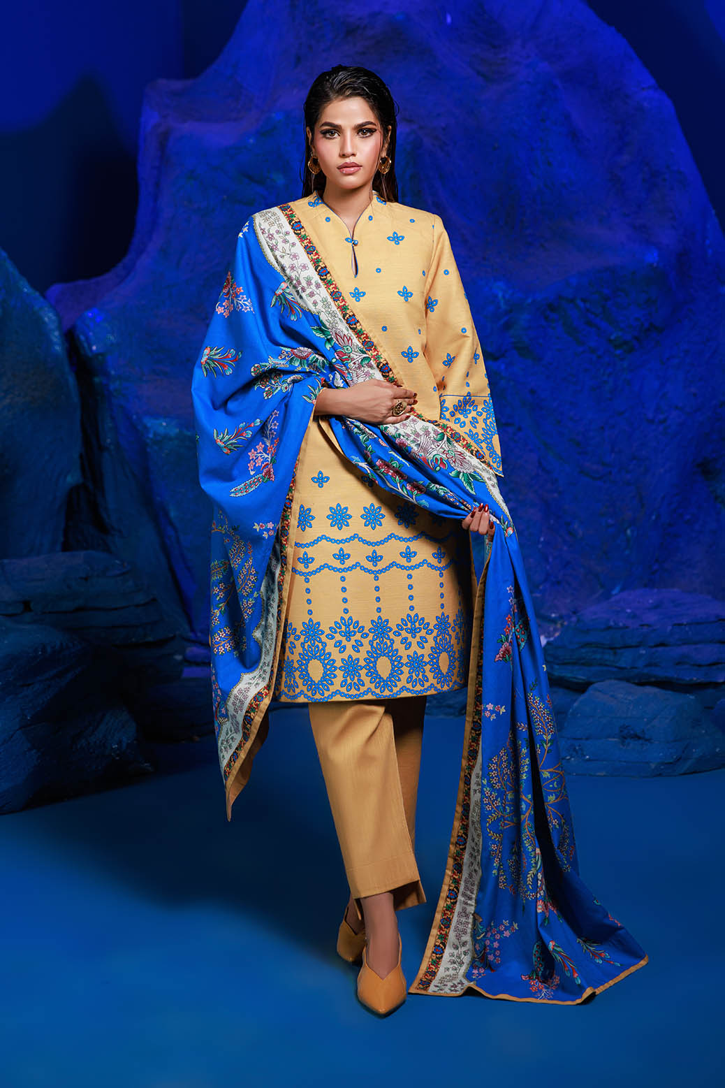 Bonanza Satrangi | Dandelion 3 Pc (2W24P3P347) -  Bonanza Satrangi Unstitched - Original Designer Dress - House of Maryam