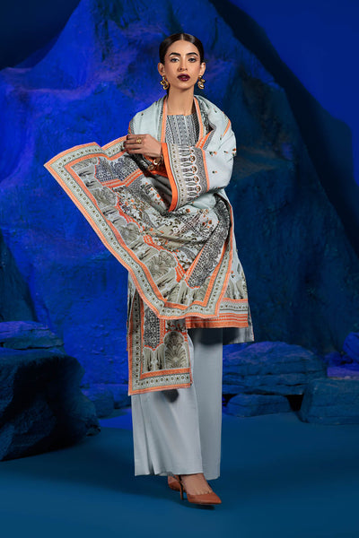 Bonanza Satrangi | Spa Blue 3 Pc (1W24P3P289) -  Bonanza Satrangi Unstitched - Original Designer Dress - House of Maryam