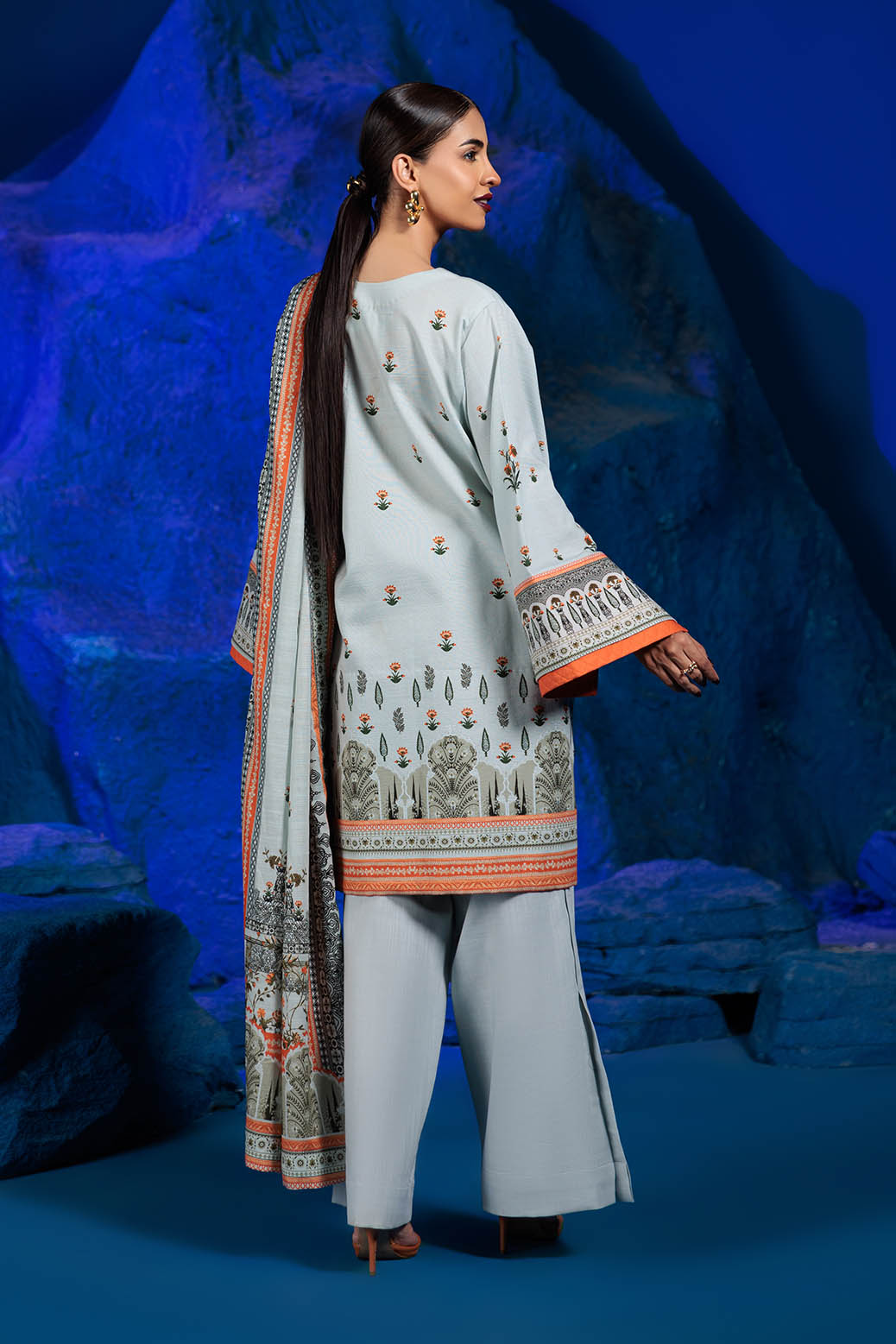 Bonanza Satrangi | Spa Blue 3 Pc (1W24P3P289) -  Bonanza Satrangi Unstitched - Original Designer Dress - House of Maryam