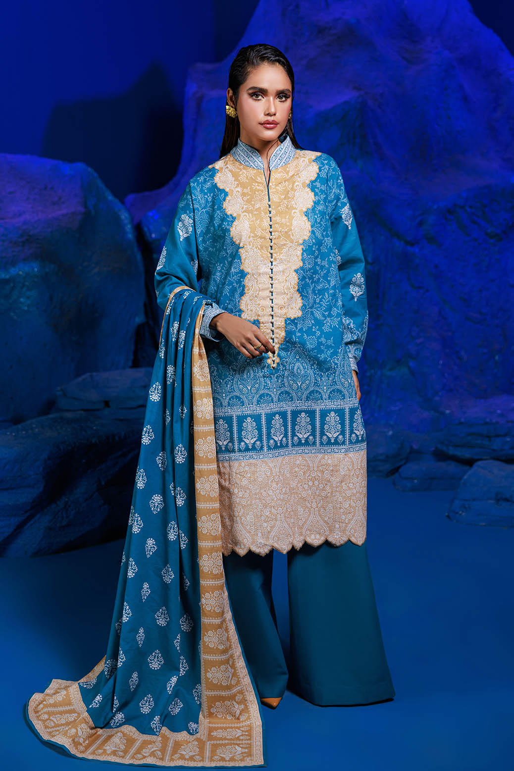 Bonanza Satrangi | Sundust 3 Pc (2W24P3P346) -  Bonanza Satrangi Unstitched - Original Designer Dress - House of Maryam