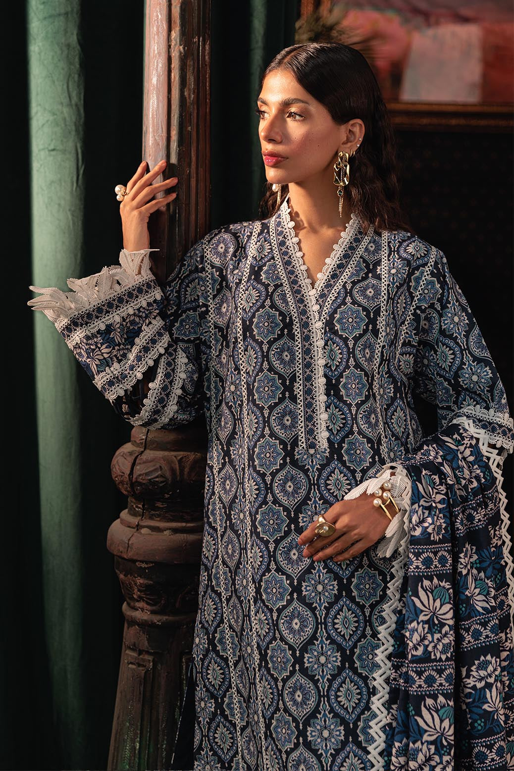Bonanza Satrangi | Aqua Pearl 3 Pc (2W24P3P275) -  Bonanza Satrangi Unstitched - Original Designer Dress - House of Maryam