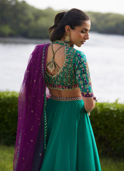 Farah Talib Aziz | Mayna Festive Luxe Pret | Amaranth Lehnga Choli