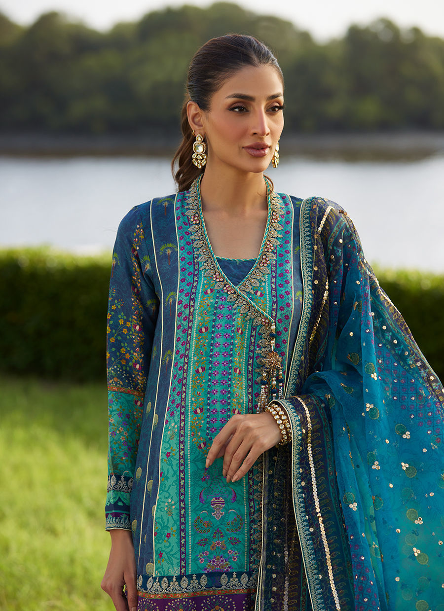 Farah Talib Aziz | Mayna Festive Luxe Pret | Azeema Angarkha And Dupatta-3