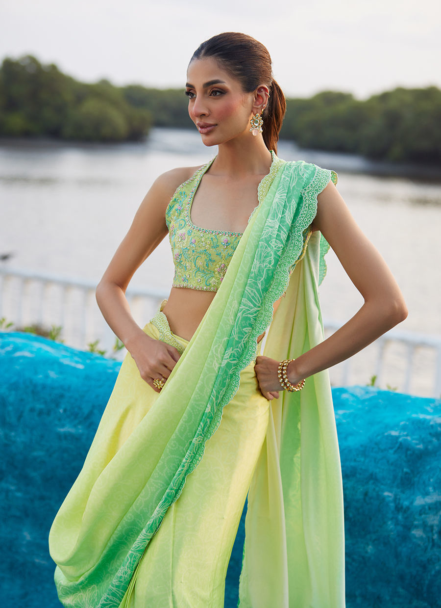 Farah Talib Aziz | Mayna Festive Luxe Pret | Celeste Ombre Saree-4