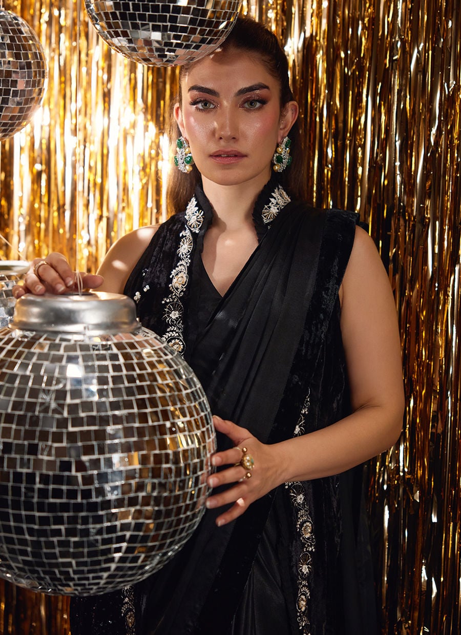 Farah Talib Aziz | Velvet Fete 4 | Aveline Black Velvet Jacket-3