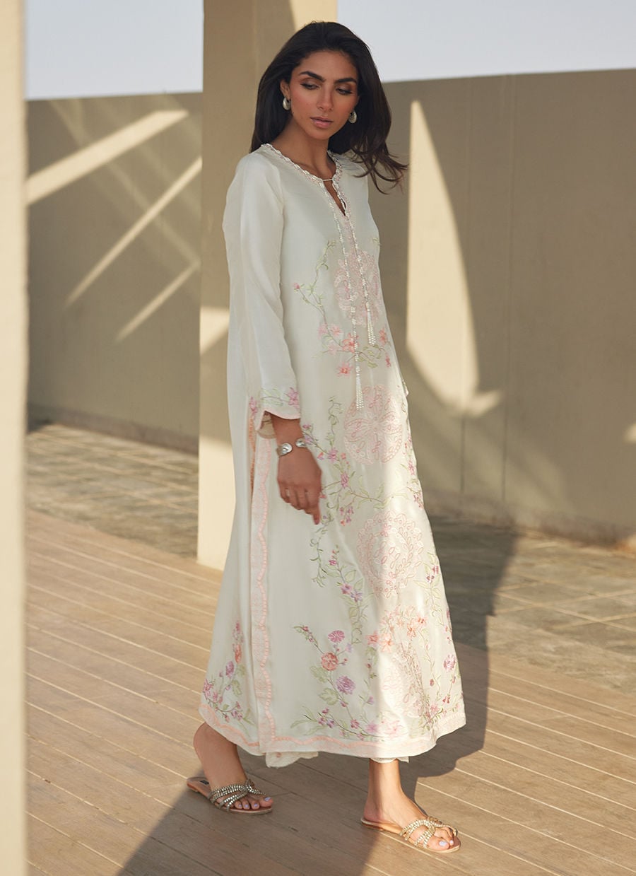 Farah Talib Aziz | Laani The Kaftan Edit | Coraline Ivory Silk-3