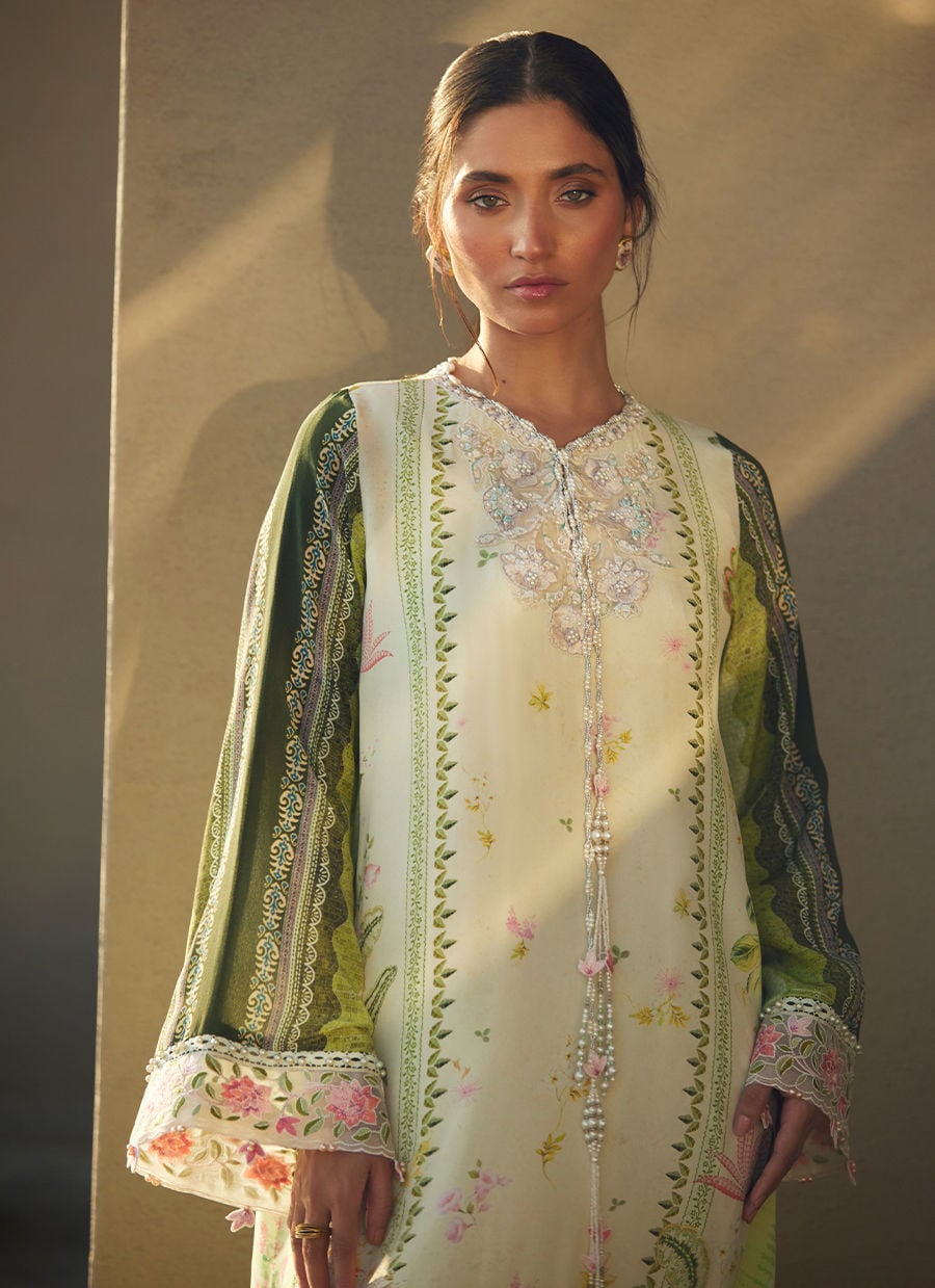 Farah Talib Aziz | Laani The Kaftan Edit | Selah Kiwi Crepe, image 4