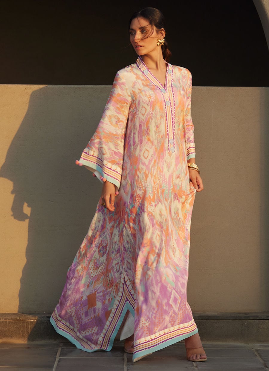 Farah Talib Aziz | Laani The Kaftan Edit | Solana Sunset Crepe-4