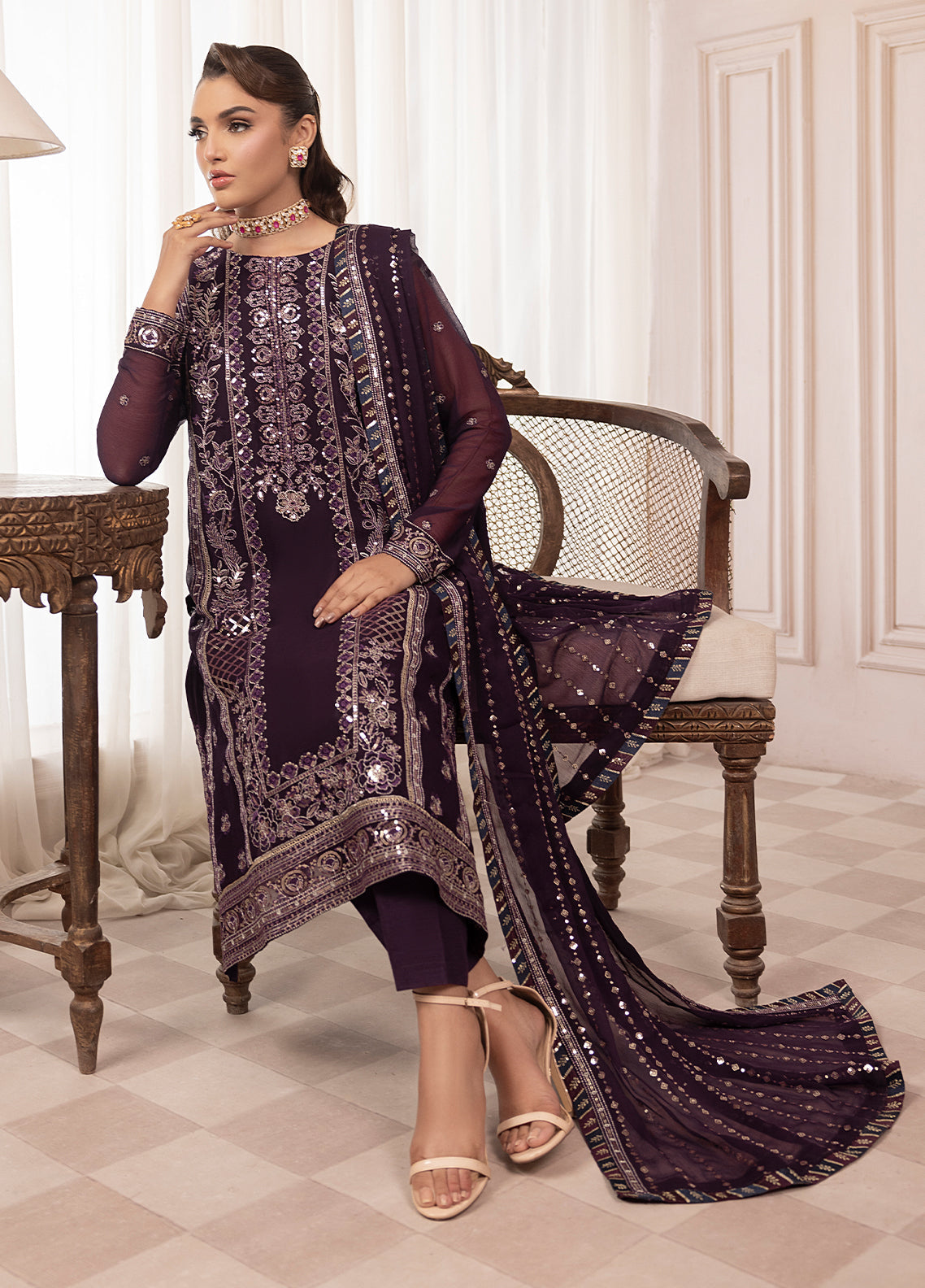 Sahane | Elyssa Festive Chiffon | CT-19006 Mure - ELYSSA -  Sahane Ladies Clothes - Original Designer Dress - House of Maryam