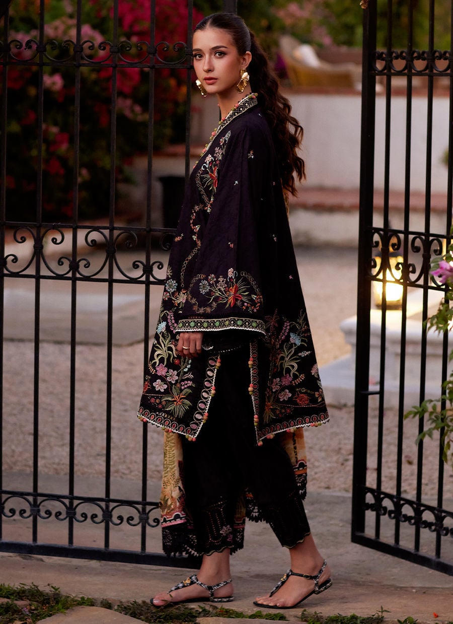 Farah Talib Aziz | Luxury Lawn 26 | Blanca Black-7