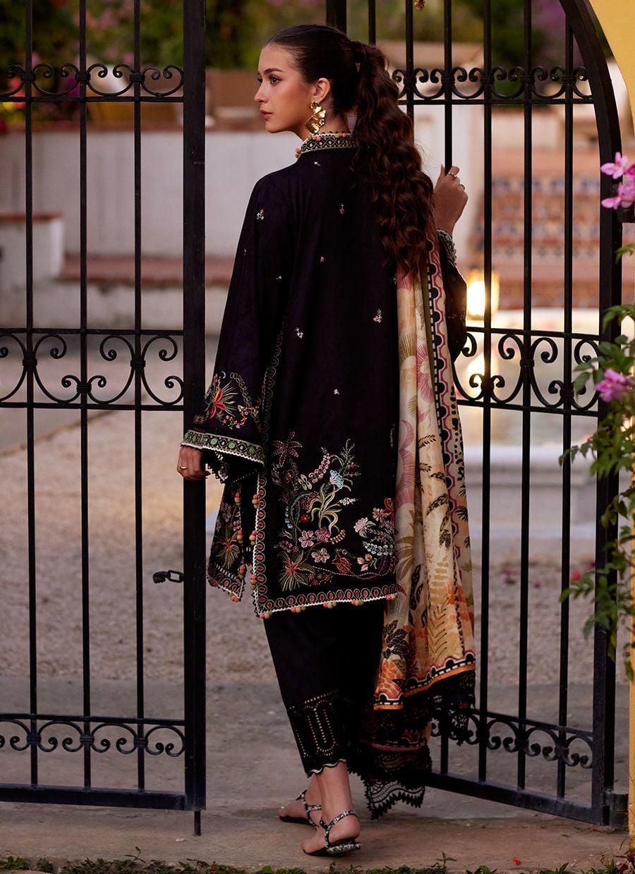 Farah Talib Aziz | Luxury Lawn 26 | Blanca Black-3