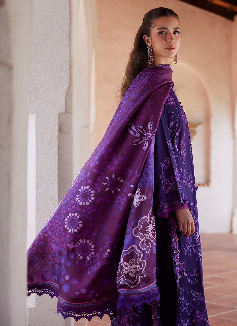 Farah Talib Aziz | Luxury Lawn 26 | Vicenta Violet-4