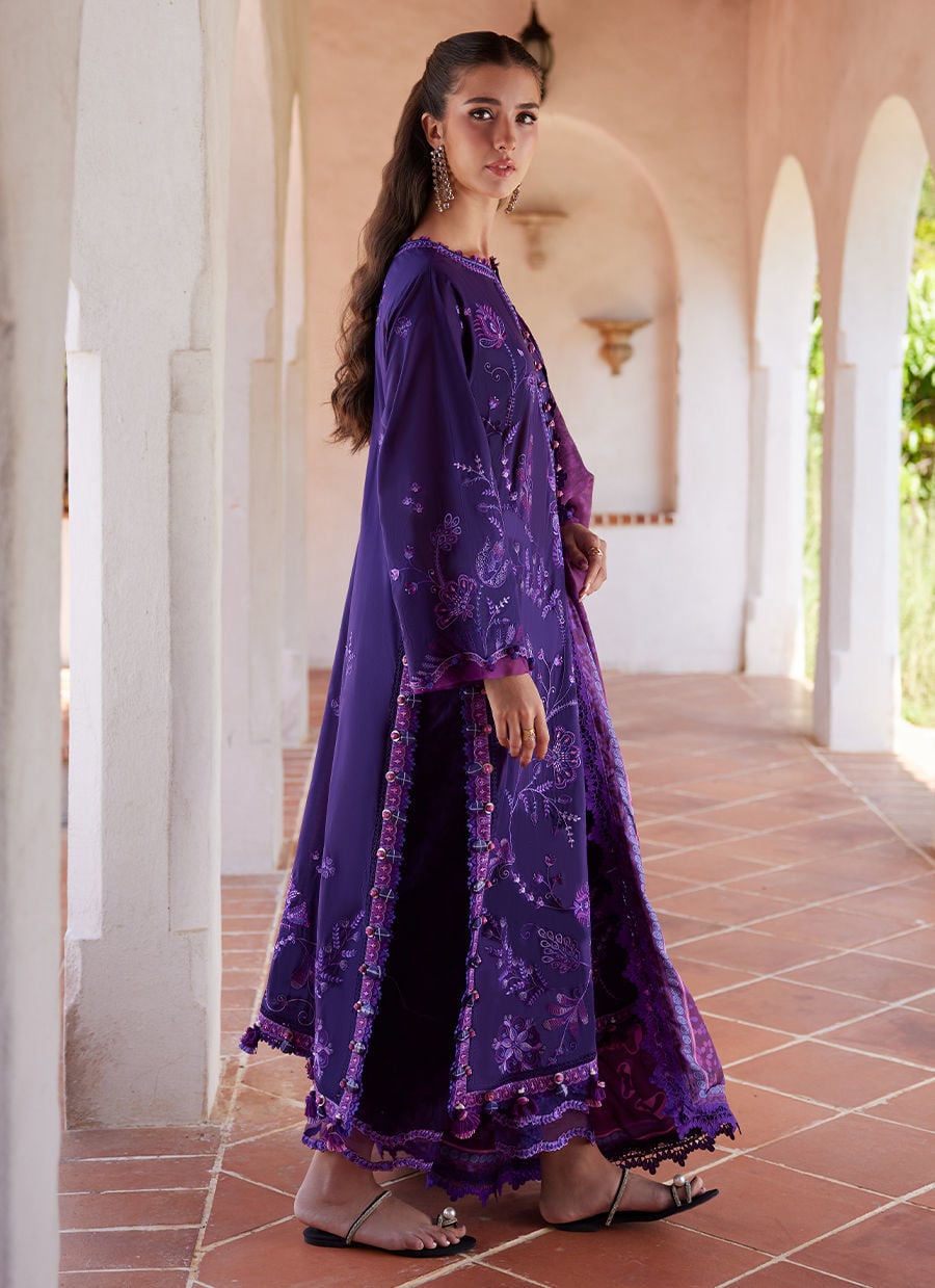 Farah Talib Aziz | Luxury Lawn 26 | Vicenta Violet-5