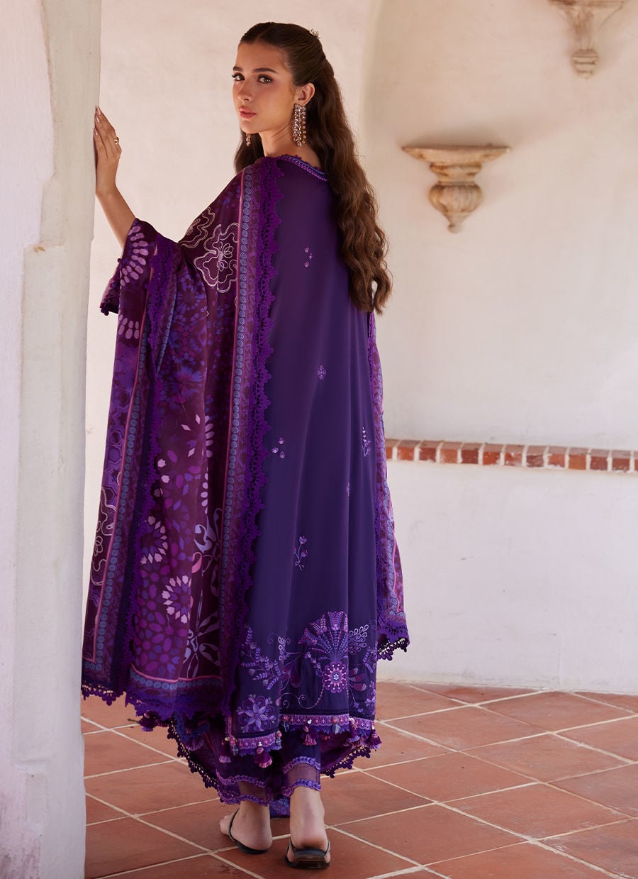 Farah Talib Aziz | Luxury Lawn 26 | Vicenta Violet, image 2