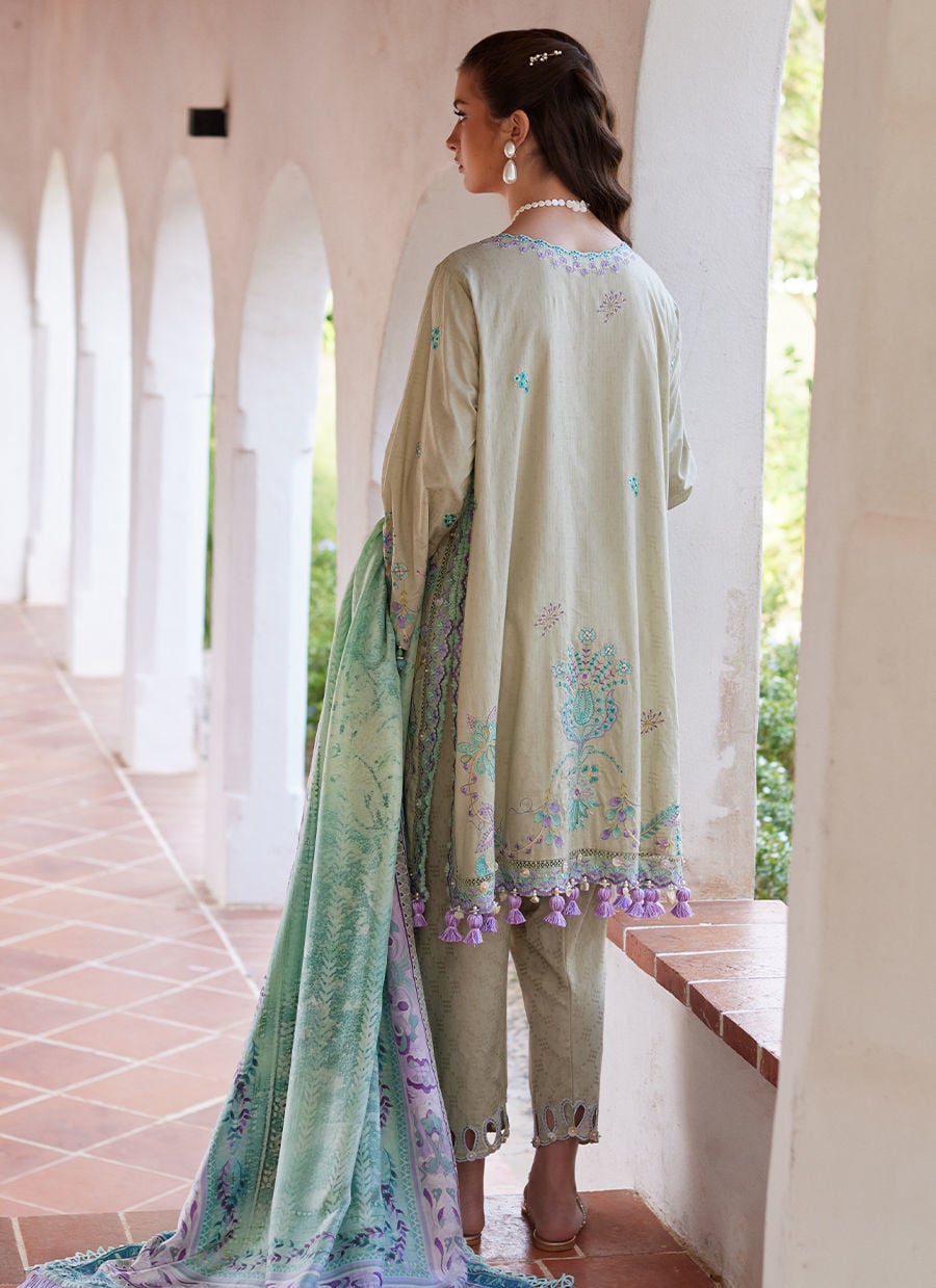 Farah Talib Aziz | Luxury Lawn 26 | Valeria Olive-3