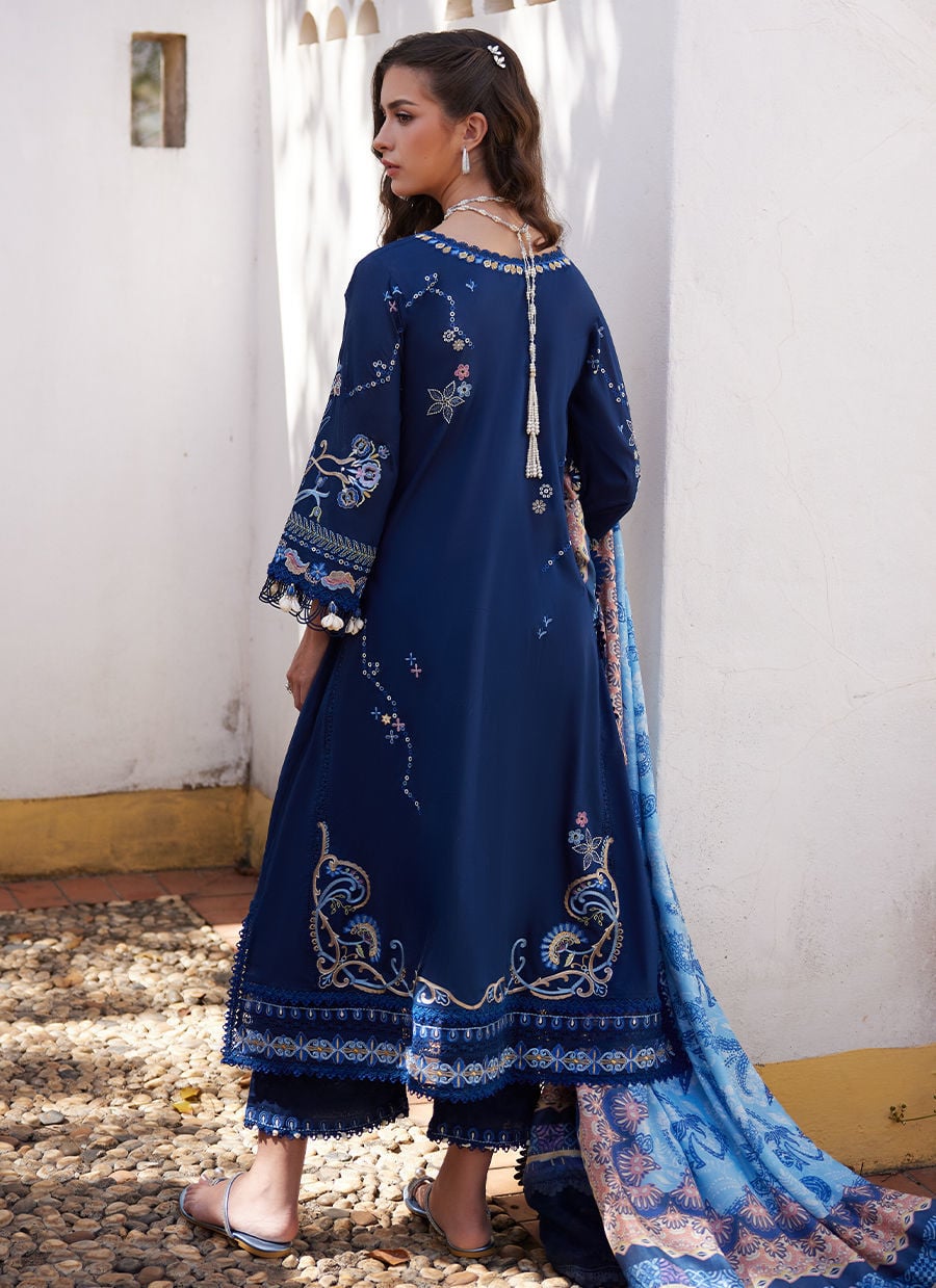 Farah Talib Aziz | Luxury Lawn 26 | Nia Navy-2