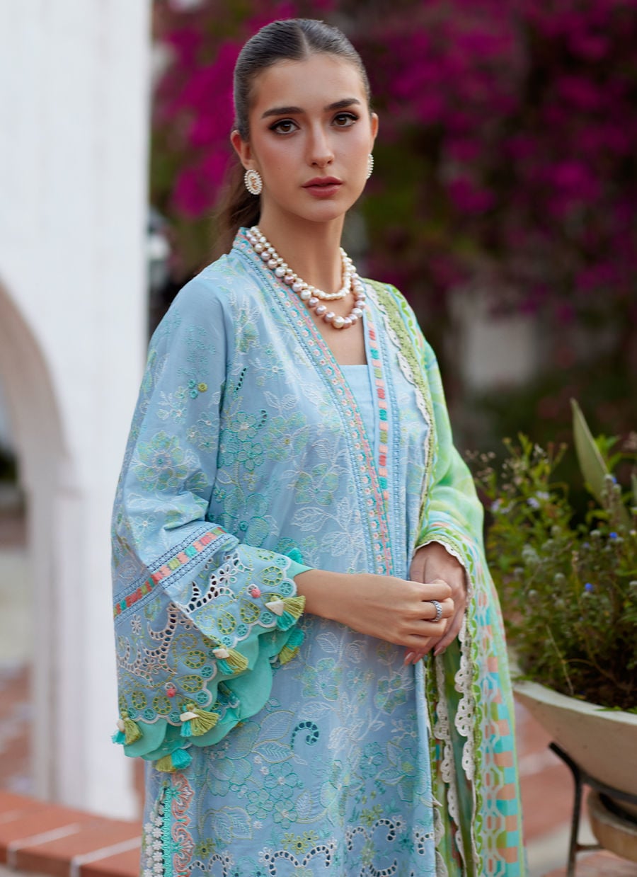 Farah Talib Aziz | Luxury Lawn 26 | Sienna Sky Blue-5