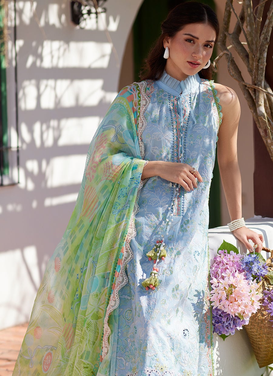 Farah Talib Aziz | Luxury Lawn 26 | Sienna Sky Blue-6