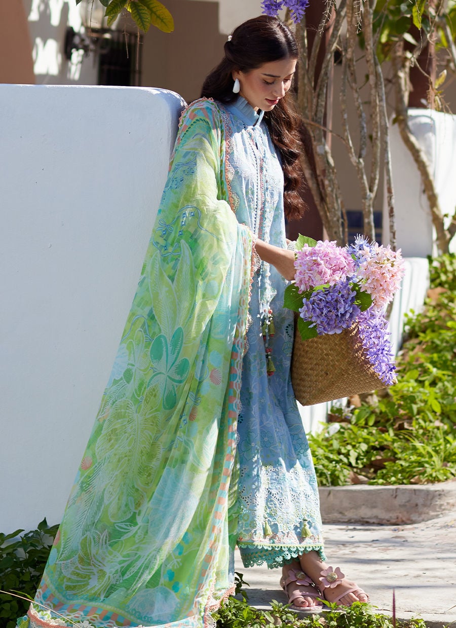 Farah Talib Aziz | Luxury Lawn 26 | Sienna Sky Blue-4