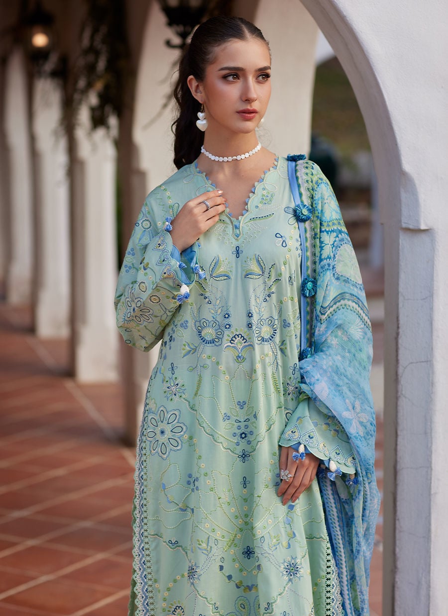 Farah Talib Aziz | Luxury Lawn 26 | Marcia Mint, image 3