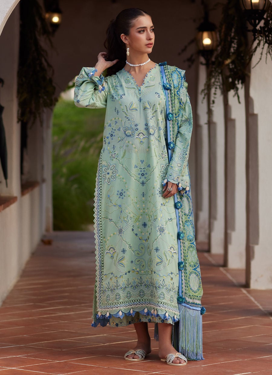 Farah Talib Aziz | Luxury Lawn 26 | Marcia Mint, image 6