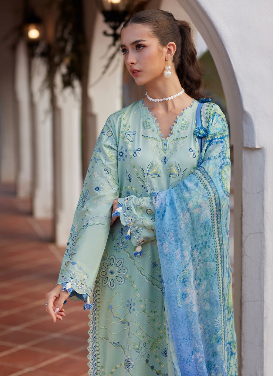 Farah Talib Aziz | Luxury Lawn 26 | Marcia Mint, image 4