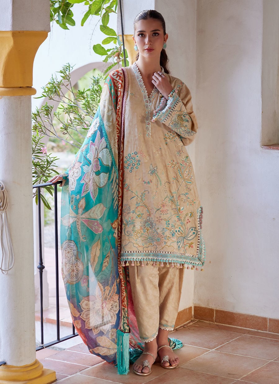 Farah Talib Aziz | Luxury Lawn 26 | Isabella Sand-1