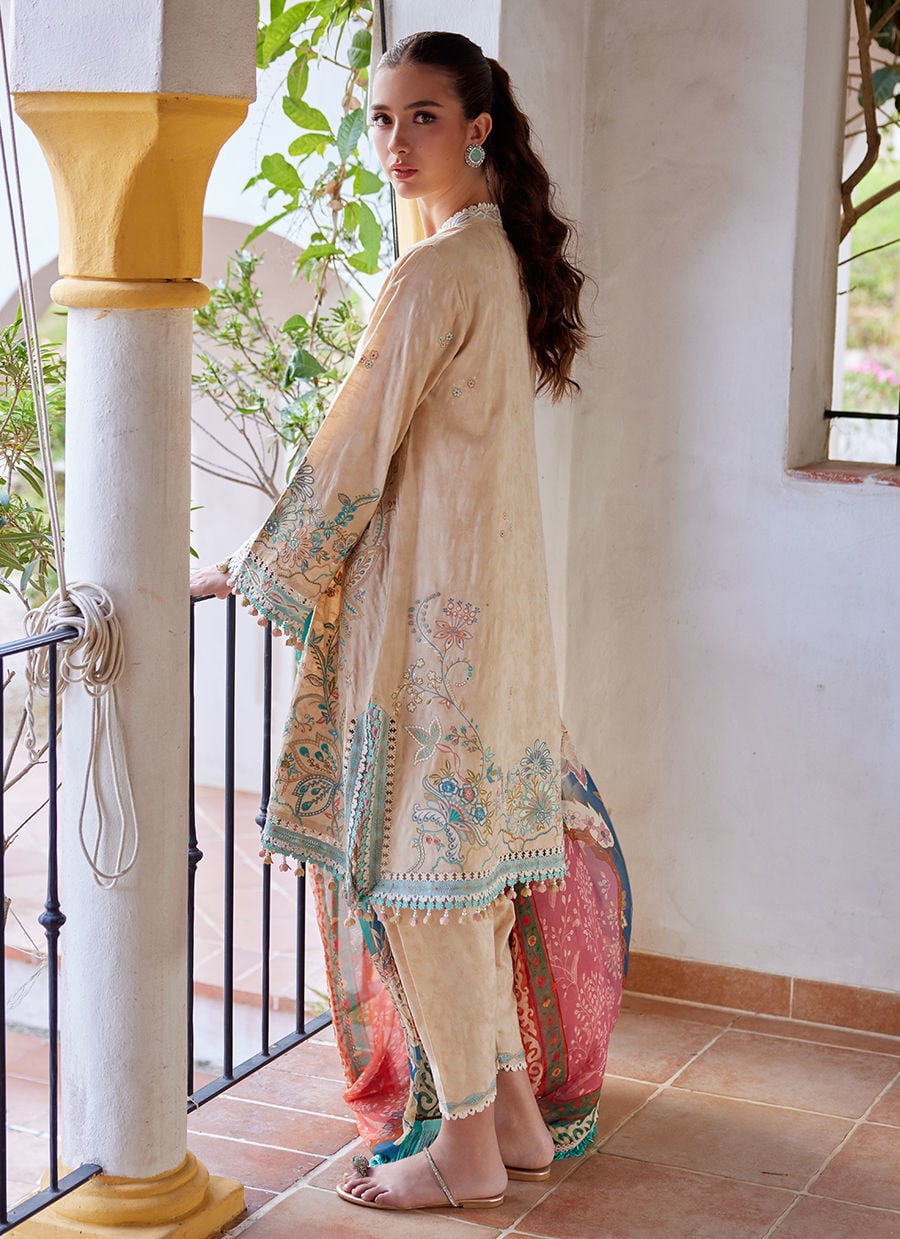 Farah Talib Aziz | Luxury Lawn 26 | Isabella Sand-3