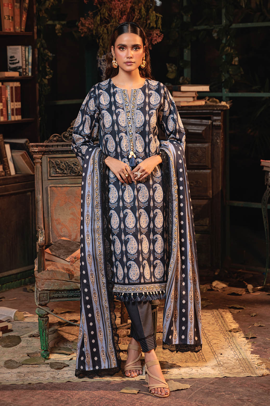 Bonanza Satrangi | Blooming 3 Pc (2W24P3P077) -  Bonanza Satrangi Unstitched - Original Designer Dress - House of Maryam