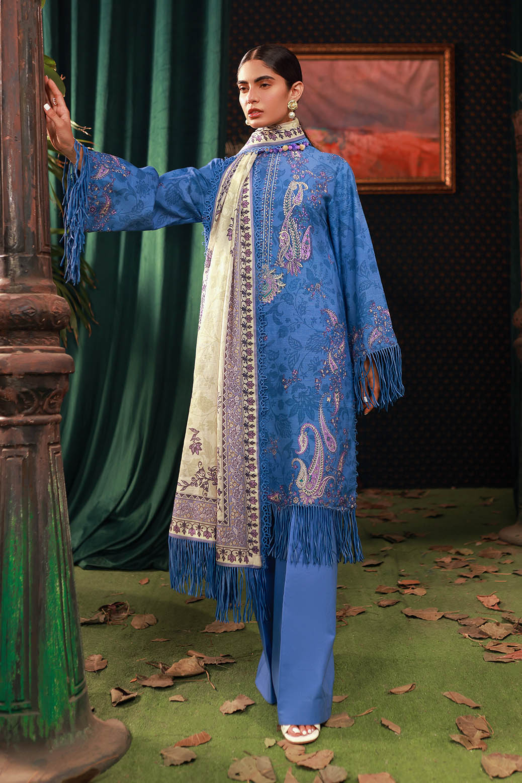 Bonanza Satrangi | Dusty Frost 3 Pc (2W24P3P146) -  Bonanza Satrangi Unstitched - Original Designer Dress - House of Maryam