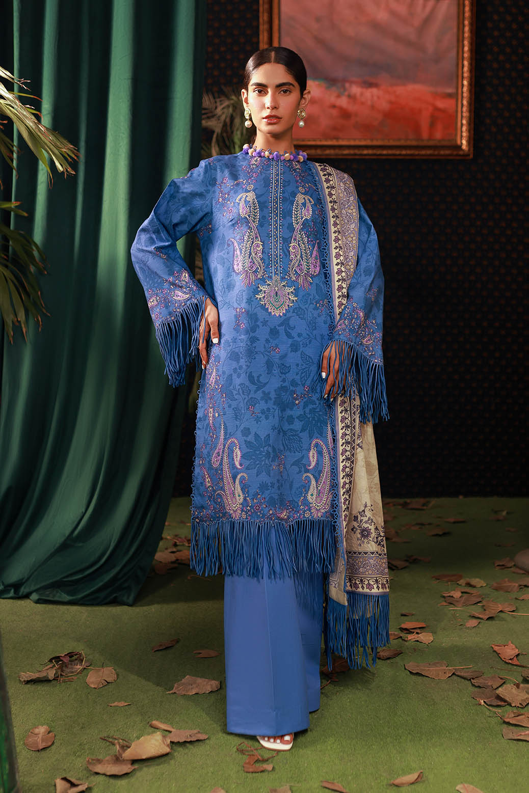 Bonanza Satrangi | Dusty Frost 3 Pc (2W24P3P146) -  Bonanza Satrangi Unstitched - Original Designer Dress - House of Maryam