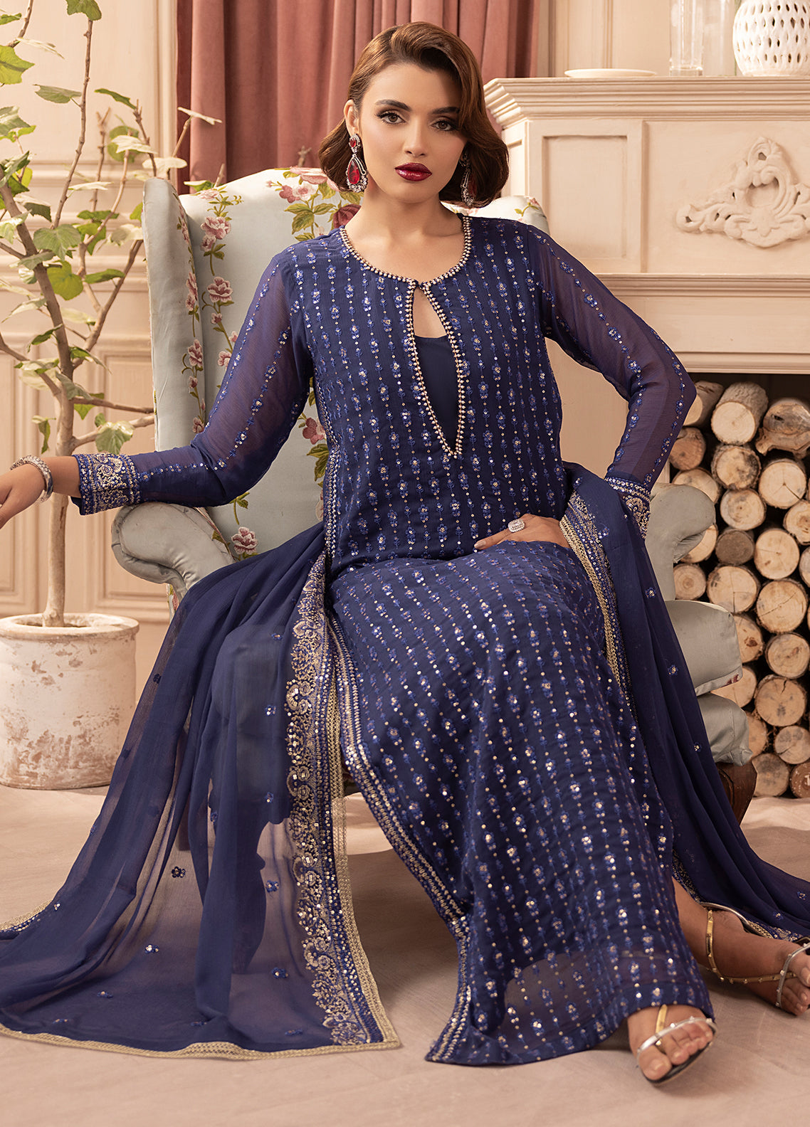 Sahane | Elyssa Festive Chiffon | CT-19002 Elle - ELYSSA -  Sahane Ladies Clothes -  House of Maryam